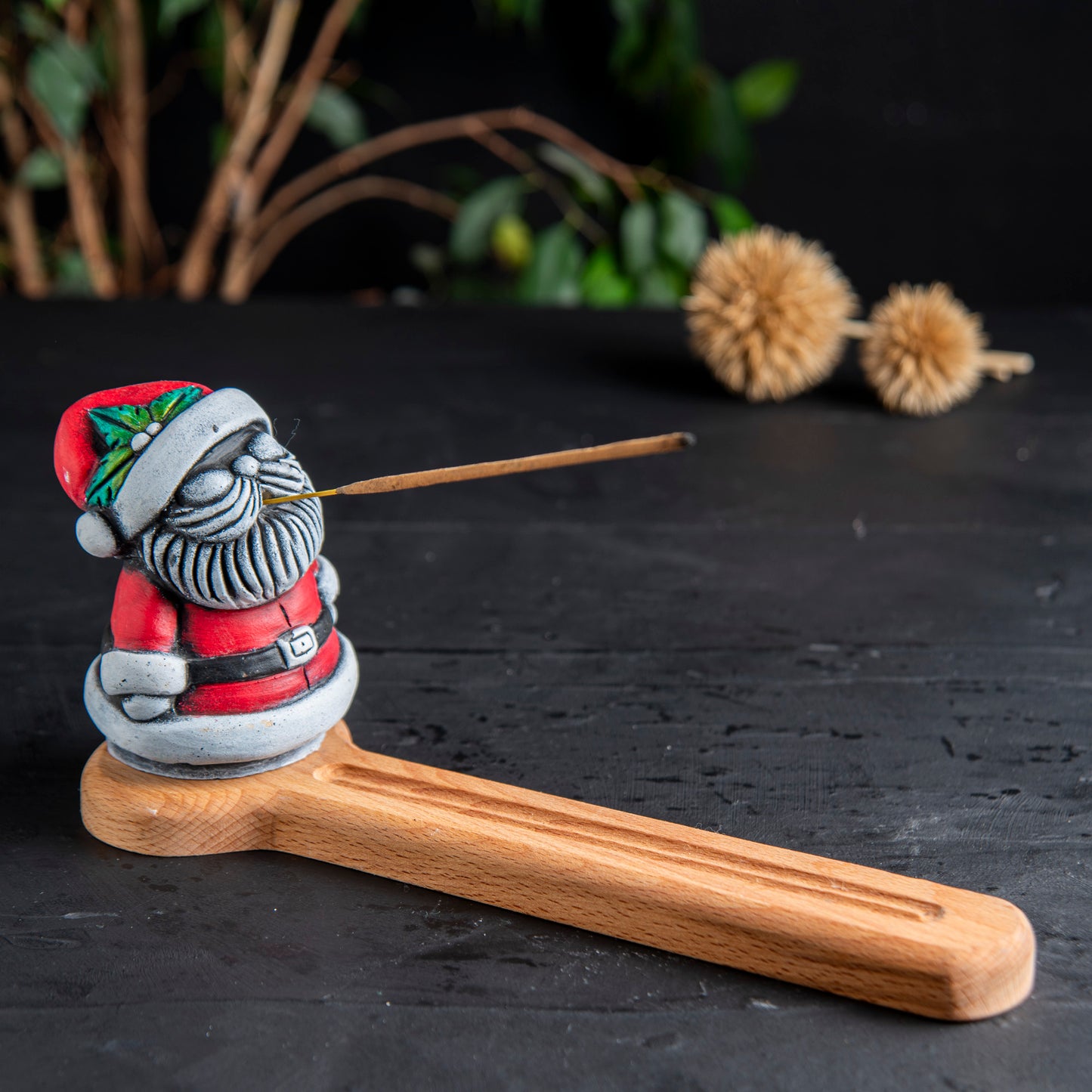 Santa Figure Incense Stick Holder, Winter, Noel (waking) 4 units