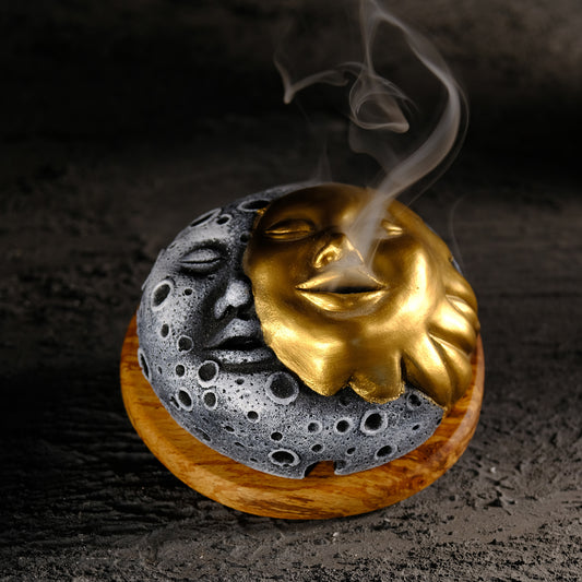 Moon & Sun Face Backflow Incense Burner (waking) 4 units