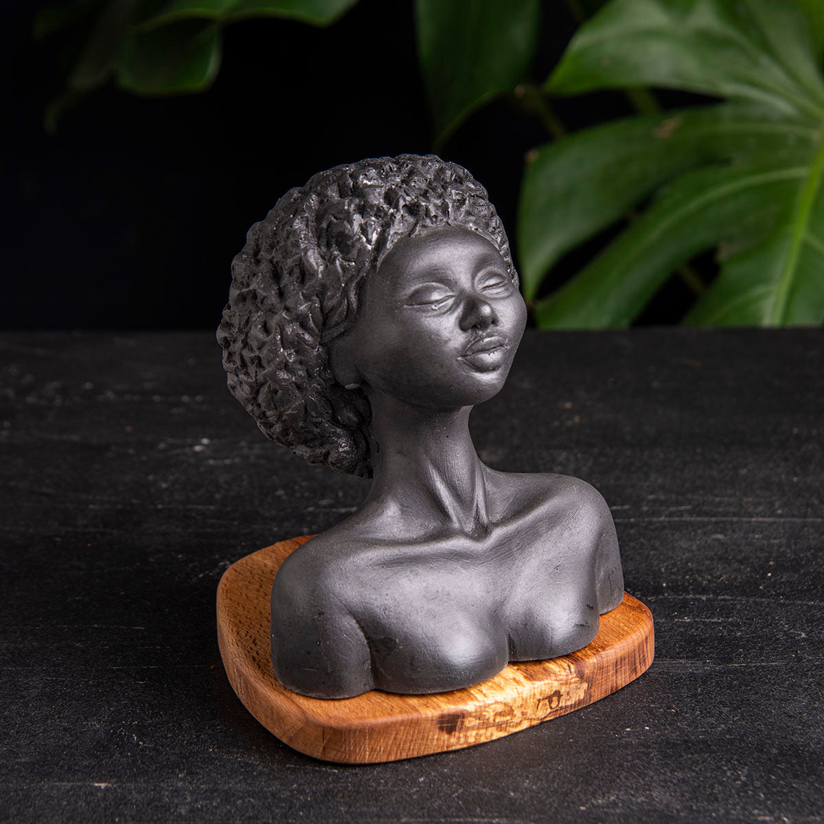 Natural African Women Oil Burner, Curly Women wax warmer (waking) 2 units