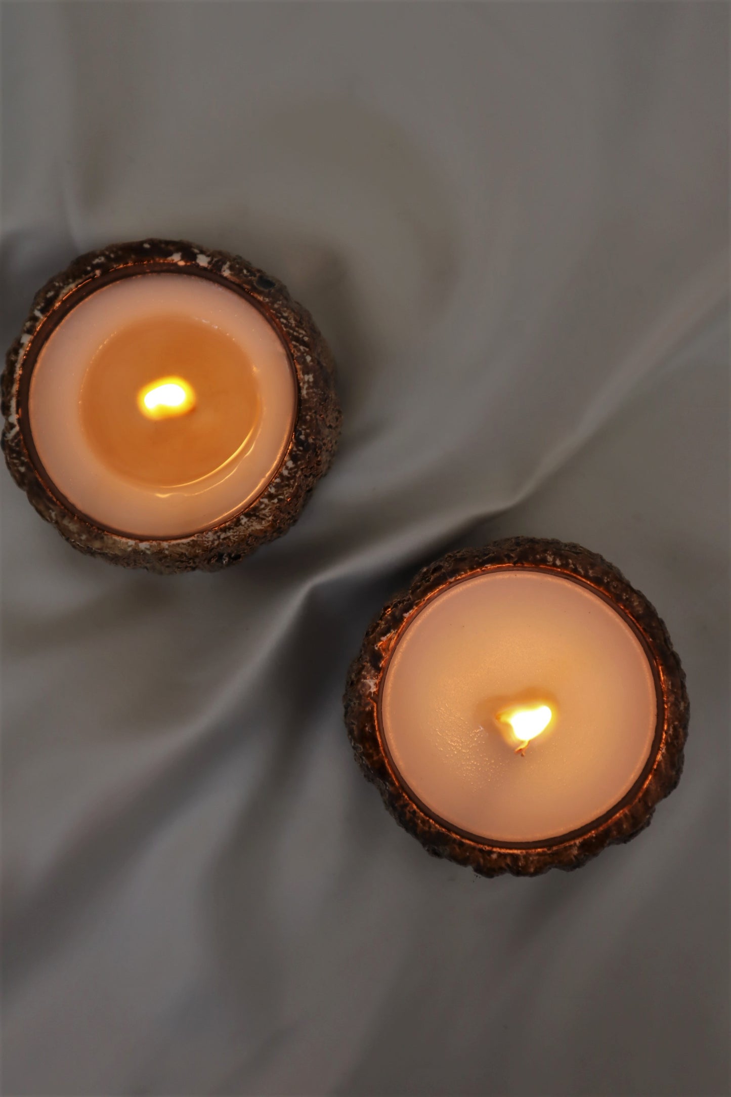 Woody Candle, Wood slice candle Vegan organic soy wax candle (waking) 4 units