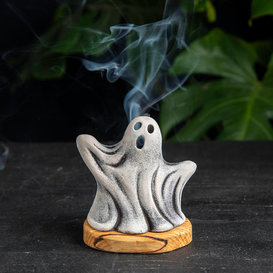 Spooky Halloween Ghost Incense Holder (Medium), Ghost for Halloween (waking) 4 units