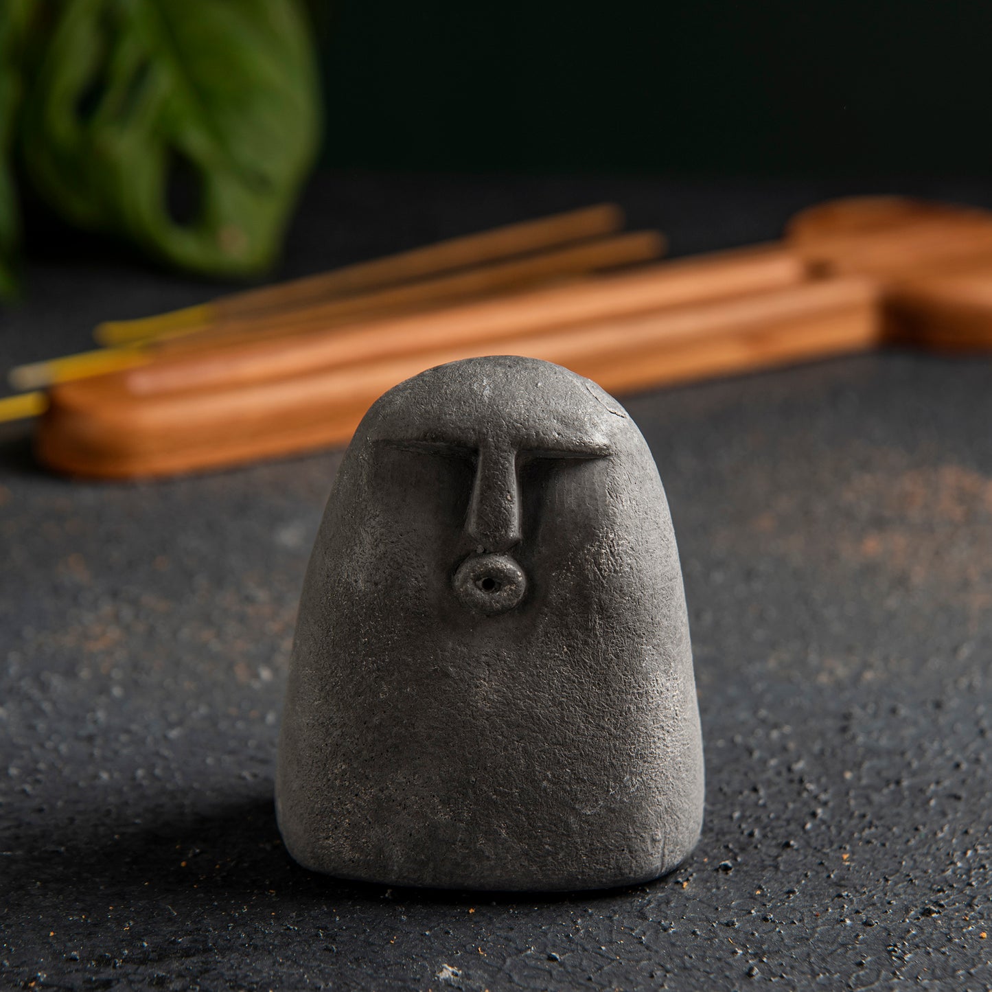 Tall Stone Head Incense Holder, Minimalist Incense Burner for Yoga Studio (waking) 4 units