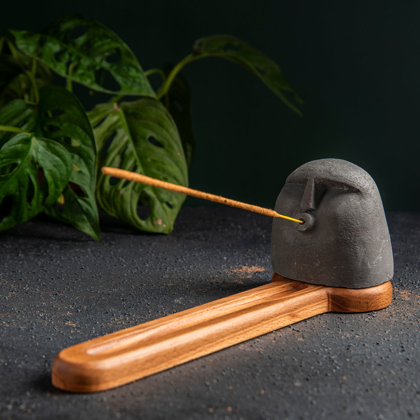 Grande Stone Head Incense Holder, Minimalist Incense Burner for Yoga Studio (waking) 4 units