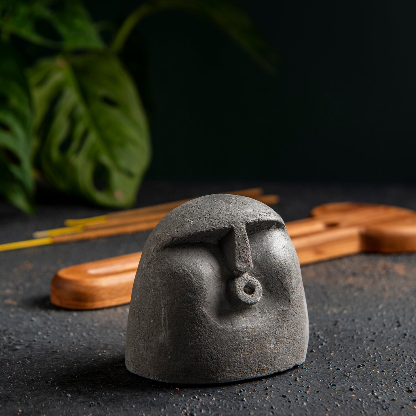 Grande Stone Head Incense Holder, Minimalist Incense Burner for Yoga Studio (waking) 4 units