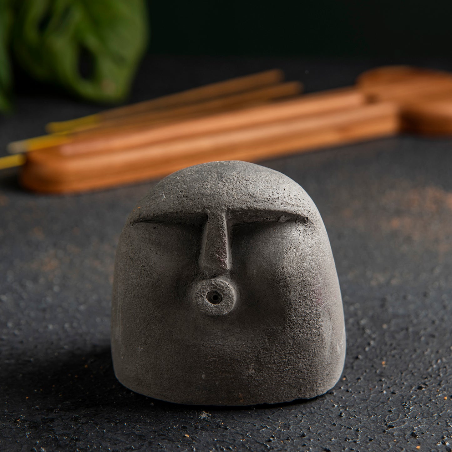 Grande Stone Head Incense Holder, Minimalist Incense Burner for Yoga Studio (waking) 4 units