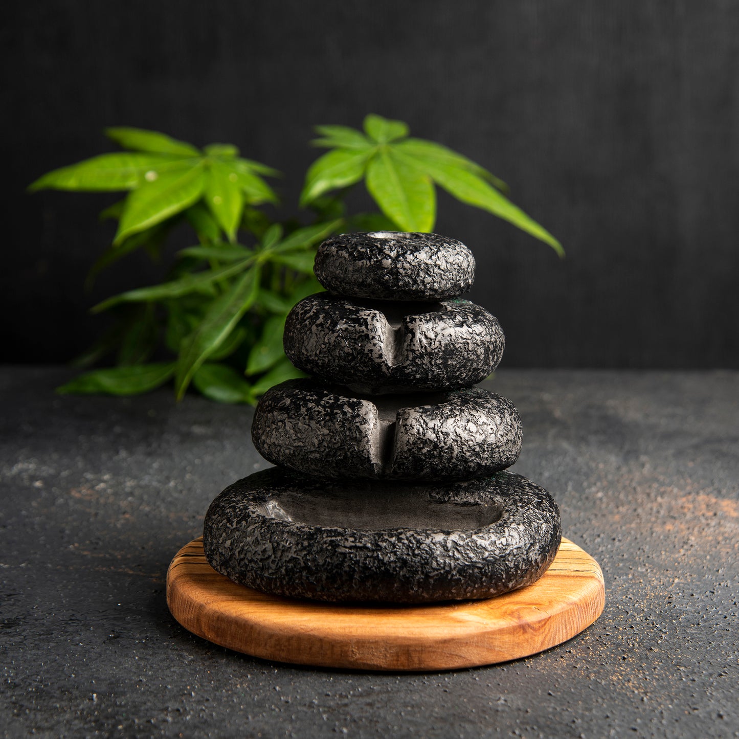 Unique Zen Stones Backflow Incense Holder, Authentic Backflow Cone Incense Holder, Waterfall Zen Stones Incense Holder (waking) 4 units