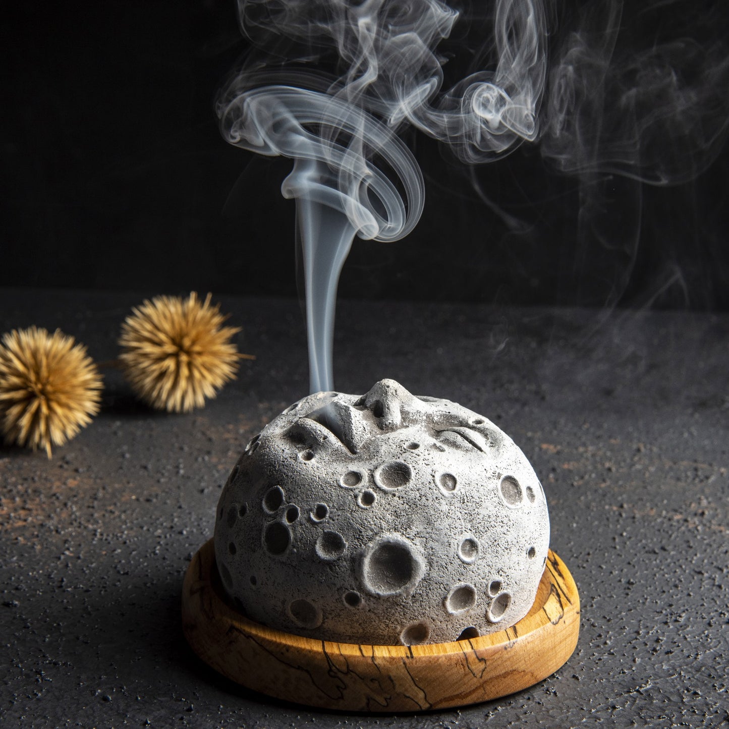 Moon Face Backflow Incense Burner (waking) 4 units