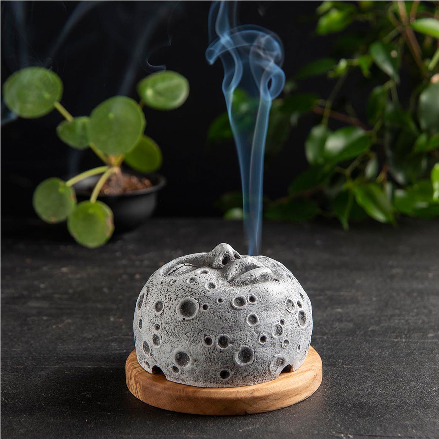 Moon Face Backflow Incense Burner (waking) 4 units